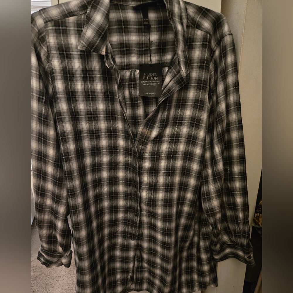 Plaid Nwt Tunic Lane Bryant Size 26/28